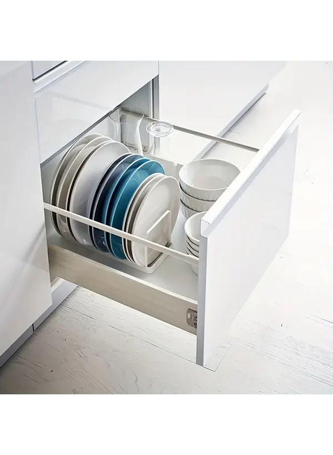 Black 2PCS Japanese Style Metal Dish Rack Space Saving Multi Tiered Kitchen Organizer - Image 1